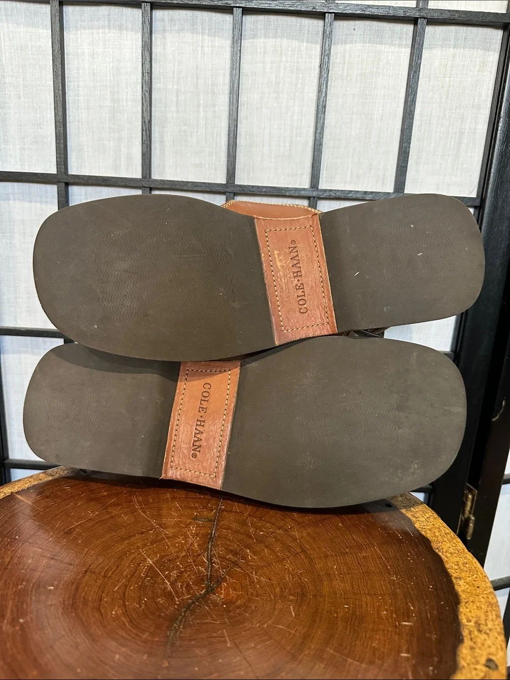 Cole Haan Men's Brown Leather Adjustable Strap Sandals 9.5 EUC